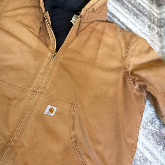 Carhartt FLANNEL LINED ACTIVE JAC VTG made USA DUCK 3 WARMEST RATING MEN XL Tall - Picture 8 of 13